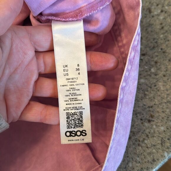 ASOS Pink Acid Wash Bomber Style Jean Jacket - Picture 13 of 13